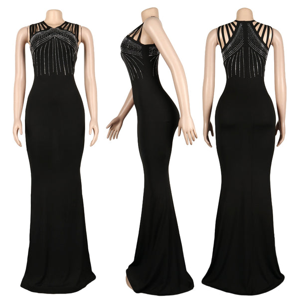 Black Rhinestone Evening Dresses.