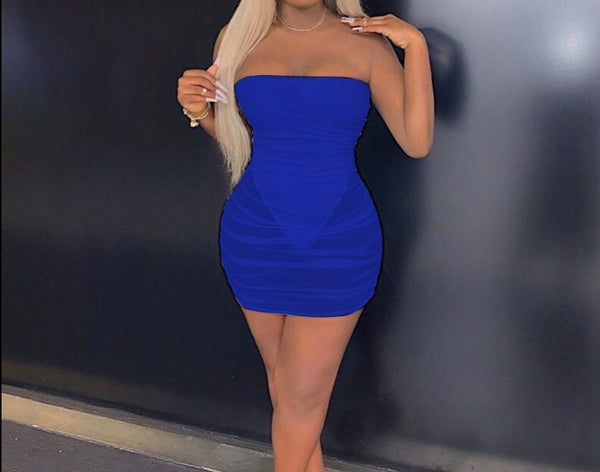 Blue Mesh Dress