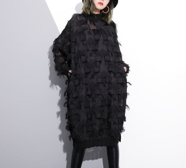 Black Tassels Dress/Coat.