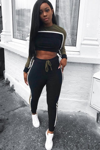 Tracksuit Two Piece, Crop Top.