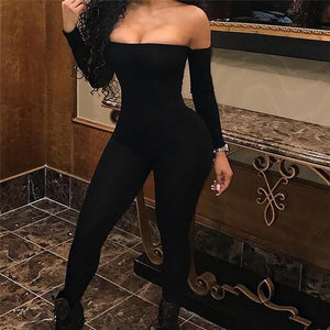 Off Shoulder Bodycon Jumpsuit.