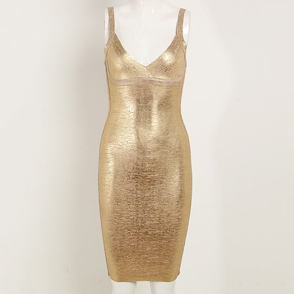 Bandage Gold Dress
