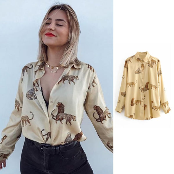 Satin Zebra print Shirts
