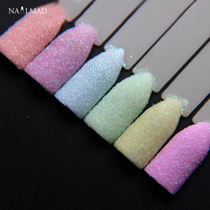 6colors NailMAD Pastel Nail Glitter Set Nail Art Glitter Powder Dust Ultra-fine Glitters Mix
